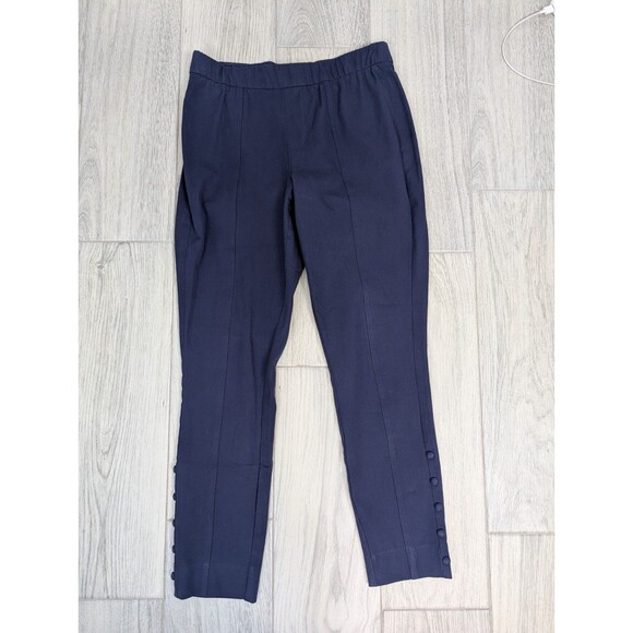 Isaac Mizrahi Stretch Icon Ankle Pants Cadet Navy 10 - Picture 1 of 7